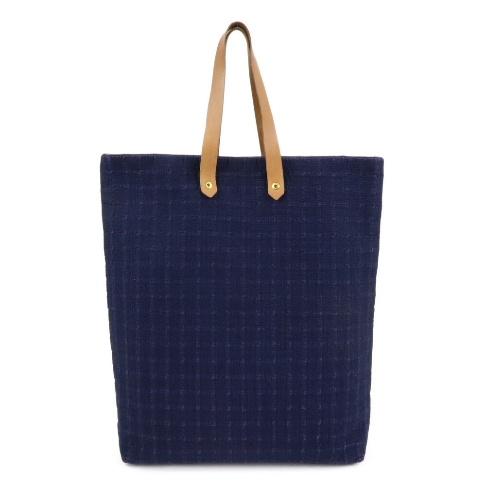Hermes Amedaba GM Canvas Tote Navy Blue